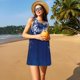 thumbnail image 3 of Fotbe Christmas Blue Vestido de Verano sin Mangas para Mujer – Vestido Midi Línea A, Estilo Camiseta Floral, Vestido Playero Casual y Fluido, 3 of 7