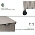 thumbnail image 5 of Grand Patio 108 Gallon Outdoor Wicker Storage Box with Lids & Wheels, All-weather Waterproof Deck Storage Box Patio Furniture, khaki, 5 of 9