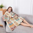 thumbnail image 5 of Oversized Wearable Blanket Hoodie,Ethnic - Style Colorful Feather Pattern Sherpa Blanket Hoodie with Super Pockets,Super Warm Fuzzy Pullover for Women & Men, 5 of 6