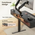 thumbnail image 6 of Kyspho 55″ x 28″ Electric Standing Desk with Storage Shelf, Height Adjustable Sit Stand Desk with RGB LED Strip & Monitor Stand, Computer Desk for Home Office, Black, 6 of 7