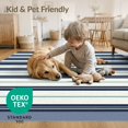 thumbnail image 4 of ODIKA 9'x12' Washable Area Rug Nautical Vintage Stripe Front Layered Doormat Welcome Striped Door Playful for Dining Room, Basement, Large Office, Non-Slip Chair-Friendly, 4 of 7