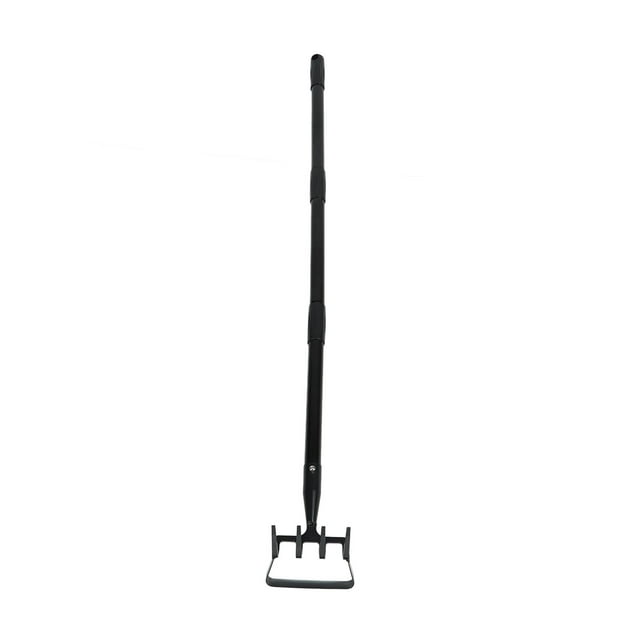 Garden Rake, Hoe Garden Tools and Hand Cultivator 2 in 1 Heavy Duty 4 Tine Garden Hand Rakes Tillers with Adjustable Long Ergonomic Handle for Weeding, Digging, Loosening Soil