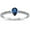Blue, variant on Teardrop CZ Center Solitaire Ring Sterling Silver Size 8