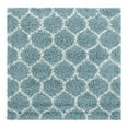thumbnail image 3 of Unique Loom Trellis Shag Collection Area Rug - Ruby (3' 3" Square Light Blue/Ivory), 3 of 12
