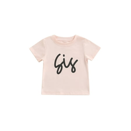 

Canrulo Toddler Baby Boy Girl Short Sleeve Tees Pullover Top Sis Bro Letter Summer T-Shirt Light Pink SIS 3-4 Years