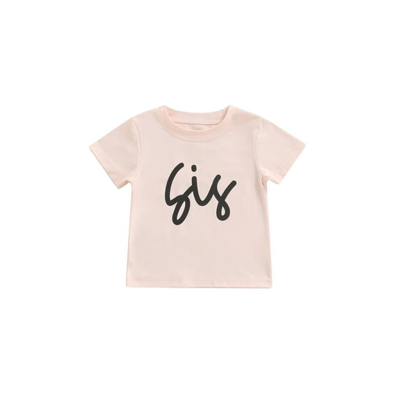 Qmyliery Toddlers Summer T-shirt, Letter Short Sleeve Round Collar Tops Casual