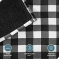 thumbnail image 2 of Bare Home Plush Sherpa Bed Blanket - Fluffy & Soft - Reversible - Lightweight - Twin/Twin XL, Buffalo Plaid - White/Black, 2 of 4