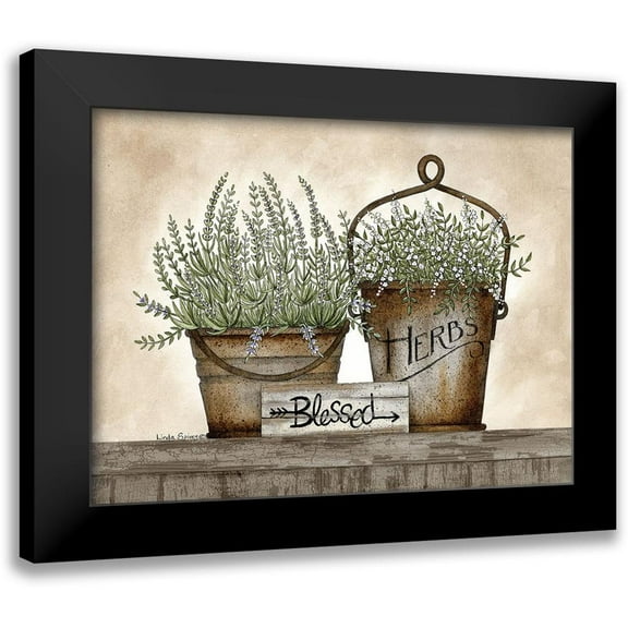 Spivey, Linda 14x12 Black Modern Framed Museum Art Print Titled - Blessed Herbs