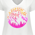 thumbnail image 4 of Inktastic Pigeon Forge, Tennessee- Mountains in Sunrise Colors Women's Plus Size V-Neck T-Shirt, 4 of 5