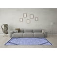 thumbnail image 3 of Ahgly Company Indoor Square Oriental Blue Industrial Area Rugs, 3' Square, 3 of 4