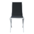 thumbnail image 5 of Tcbosik Modern Upholstered PU Leather Chairs Set of 2, Dining Chair with Metal Legs for Living Room, Kitchen, Black+Silver, 5 of 9