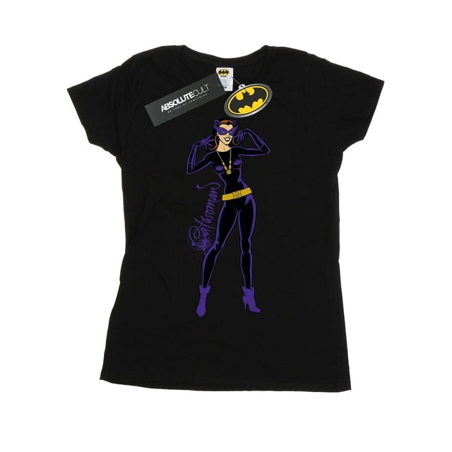 DC Comics T-Shirt en Coton pour Femmes Catwoman Pose Heureuse