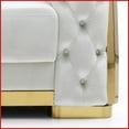 thumbnail image 5 of Lexi Luxury Ivory Velvet 3-Seat Living Room Sofa with Diamond Quilted Tufted Design, 5 of 10