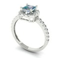thumbnail image 2 of Halo Engagement Ring for Women - 0.89ct Blue Moissanite in 18K White Gold Promise Ring, 2 of 6