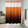 thumbnail image 6 of No Hook Shower Curtain, Burnt Orange Black Ombre Shower Curtains for Bathroom with See Through Top Window, Modern Abstract Striped Gradient Waterproof & Washable Bath Curtain Extra Long 72"x84", 6 of 9