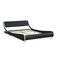 thumbnail image 5 of uhomepro Black Faux Leather Upholstered Platform Bed Queen Size with Wooden Slat Support and Adjustable Headboard, Heavy Duty Queen Bed Mattress Foundation for Adults, No Box Spring Required, 5 of 11