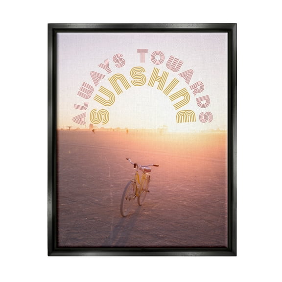 Stupell Industries Always Towards Sunshine Phrase Transportation Painting Black Floater Framed Art Print Wall Art, 25 x 31