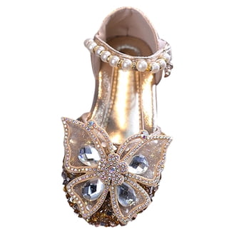WUYOR Girls Glitter Mary Jane Shoes | Wedding Party Princess Heels For Toddlers-847172
