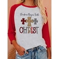 thumbnail image 4 of Camiseta de mezcla de algodón con cuello redondo, camisetas informales de manga 3/4, camiseta interior holgada informal de manga 3/4, ropa Prendas para la parte del cuerpo Manga 3/4 roja XXL, 4 of 6