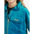 thumbnail image 3 of Justice Girls Velour Hooded Full Zip, Sizes XS - XLP, 3 of 7