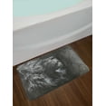 thumbnail image 2 of Charcoal Bath Mat, Hand Drawn Side View of a Lion Looking up Pastel Technique, Plush Bathroom Decor Mat with Non Slip Backing, 29.5" X 17.5", Charcoal Grey and White, by Ambesonne, 2 of 2