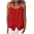 thumbnail image 1 of Hinvhai Camisole à Bretelles Spaghetti en Lin pour Femme Sans Manches Coupe Ample Rouge P(S), 1 of 8