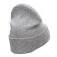 thumbnail image 3 of Winged Star Embroidered 12 Inch Long Knitted Beanie - Heather Grey OSFM, 3 of 5