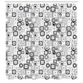 thumbnail image 3 of Ambesonne Black and White Shower Curtain, Squares Circles, 69"Wx84"L, Black White, 3 of 3