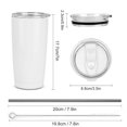 thumbnail image 2 of Vaso de acero inoxidable con tapa para concienciar sobre el cáncer de mama, taza térmica portátil de 20 oz, 2 of 7