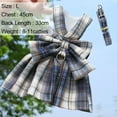 thumbnail image 2 of Falda a cuadros JK para mascotas, correa para el pecho, cuerda de tracción, chaleco para pasear perros y gatos, 1 unidad, 2 of 5