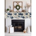 thumbnail image 3 of Blue Pumpkins Fall Fireplace Mantel Scarf Cover 60"Wx17"L,Fireplace Mantel Shelf Top Runner,Vintage Botanical Thanksgiving Mantle Dresser Scarves Table Runner for Holiday Party Living Room Decor, 3 of 6