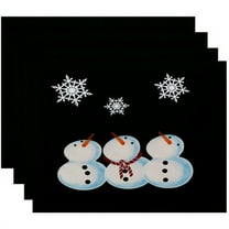 Simply Daisy 18" x 14" 3 Wise Snowmen Geometric Print Placemats, Set of 4