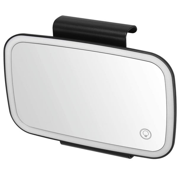 Espejo de tocador para automóvil con pantalla táctil y luz, espejo parasol LED recargable para automóvil