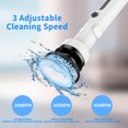 thumbnail image 6 of Hoofun Electric Spin Scrubber, Cordless Cleaning Brush with 7 Replaceable Brush Heads, 1.5H Power Dual Speed, Shower Scrubber with Extension Handle for Bathroom Tub Tile Floor Car, 6 of 9