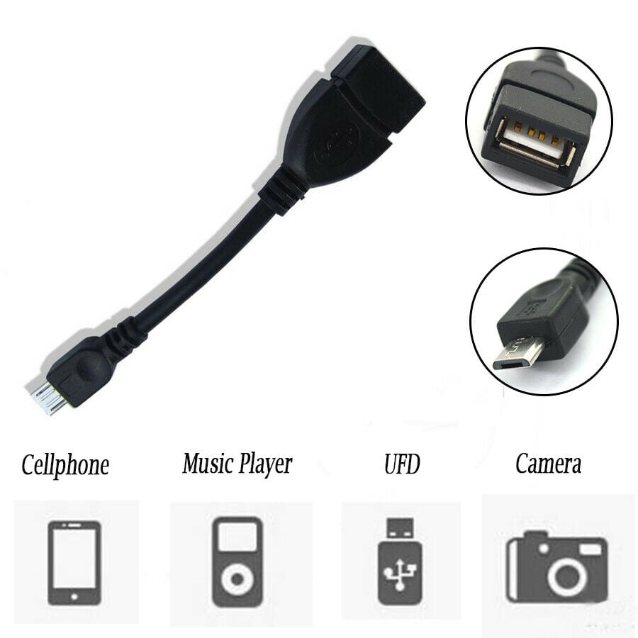 Compact and Lightweight Cable 90 Degree Elbow Micro USB Male to USB 2.0 Female OTG Converter Adapter Cable Color : Black Black