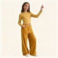 thumbnail image 6 of BLVB Big Girls Wide Leg Corduroy Pants High Waist Trousers Vintage Kids Pants Streetwear Casual 7-16 Years, 6 of 7