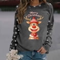 thumbnail image 2 of Chandail en Molleton pour Femmes Chandail Tendance de Noël Col Rond Manches Longues Haut Athlétique Mode Automne, 2 of 5