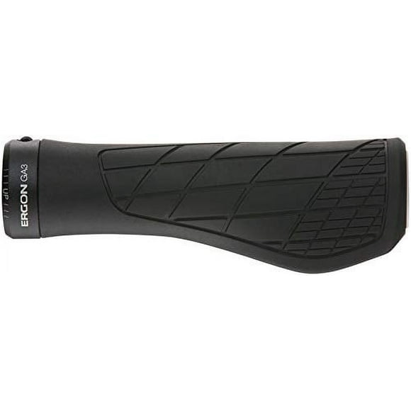 Ergon - GA3 Ergonomic Lock-on Bicycle Handlebar Grips | Standard Compatibility | for All Mountain, XC, Trail, Touring Bikes Bikes | Small | Black