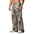 thumbnail image 4 of LTTVQM Men's Realtree Leaf Camo Wide Leg Pants Mountain Field Forest Camo Multi Side Slip Pockets Elastic Waistband Summer Outdoor Wide Leg Pants Brown L, 4 of 7