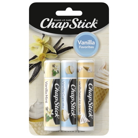 ChapStick Vanilla Favorites Flavored Lip Balm - 0.15 Oz, 3 Sticks