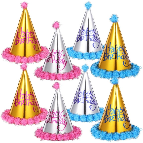 Masteelf 8pcs Kids Birthday Caps Children Birthday Headdress Birthday Party Supplies
