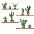 thumbnail image 1 of Removable Desert Plants Vinyl Decoration Sticker Cactuses & Succulents Wall Decal - 16" x 20" Home Bedroom Living Room Art Multicolored Wall Mounted Shelves Flower Pots Design Wall Decor Sticker, 1 of 5