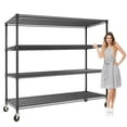 thumbnail image 1 of EcoSummer Étagère Grillagée Robuste 2640 Lb, 59 Po L, Étagère de Rangement en Métal à 4 Niveaux avec Roulettes, Tablettes de Garage Ajustables pour Usage Industriel, 1 of 8