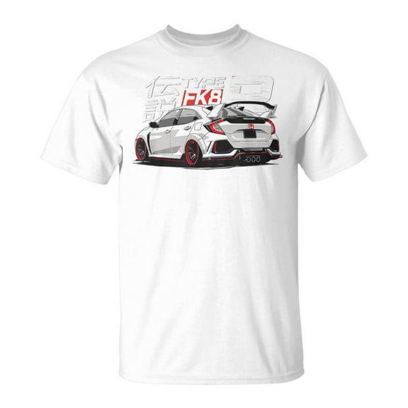 SR White Fk8 Civic Back View Jdm Type R T-Shirt