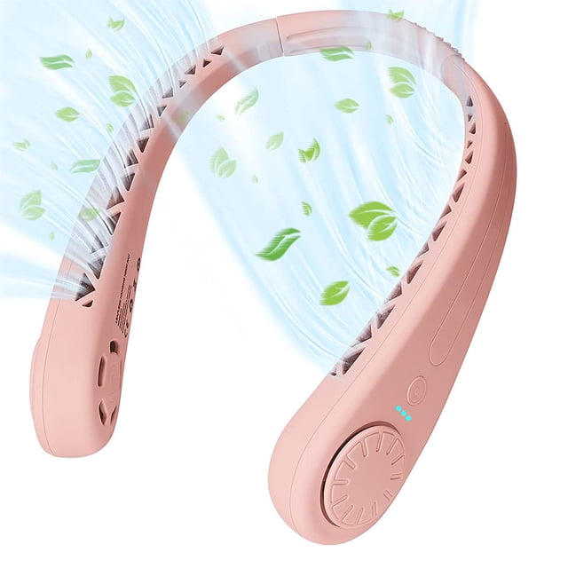 Ventilador para colgar en el cuello Ventilador de enfriamiento ajustable recargable de 5 W Enfriador de aire portátil personal sin cuchillas, Rosa Inevent HA006450-02B
