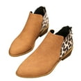 thumbnail image 2 of LSLJS Bottines à Talon Bas pour Femmes, Grande Taille, Imprimé Léopard, Talon Épais, Espadrilles pour Femmes, 2 of 9
