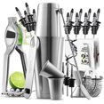 thumbnail image 1 of JoyTable Bartender Kit - Bar Set Tools - 30pc Cocktail Set Kit - Bartender Drink Mixer Shaker Bar Tool Set with 12 Bottle Pourers, Lemon Squeezer, and Great Recipe Book, 1 of 1