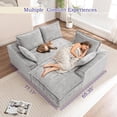 thumbnail image 6 of Muumblus 103" Boneless Sectional Sofa with Right Chaise, Comfy L-Shaped Modular Couch for Living Room, No Assembly Required, Gray Chenille, 6 of 10