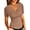 Khaki(Coffee), variant on Womens Tops V Neck Summer Short Sleeve Casual Slim Fitted Tshirt White S