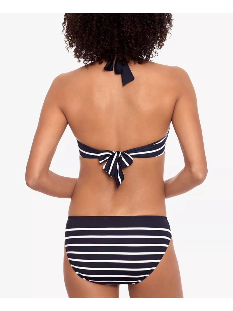 Ralph Lauren BLACK/WHITE Breton Striped Ring Halter Bikini Swim